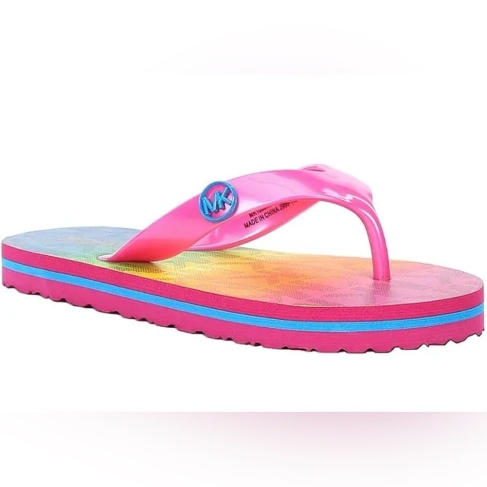 Michael Kors Rainbow Flip Flops MK100646C size 3 kids